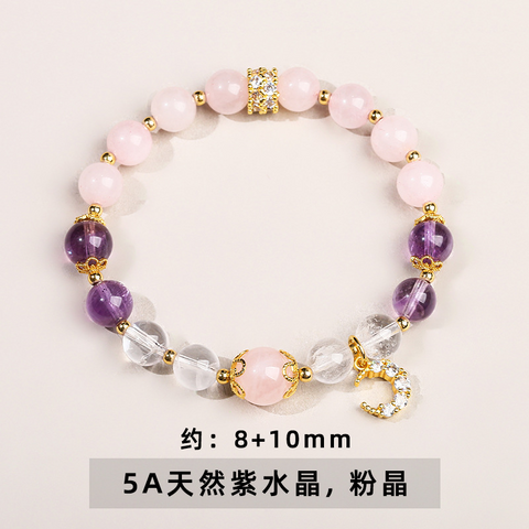 Natural Crystal Moon Pendant Bracelet for Women – Fresh Style Best Friend Jewelry Gift