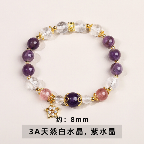 Natural Crystal Moon Pendant Bracelet for Women – Fresh Style Best Friend Jewelry Gift