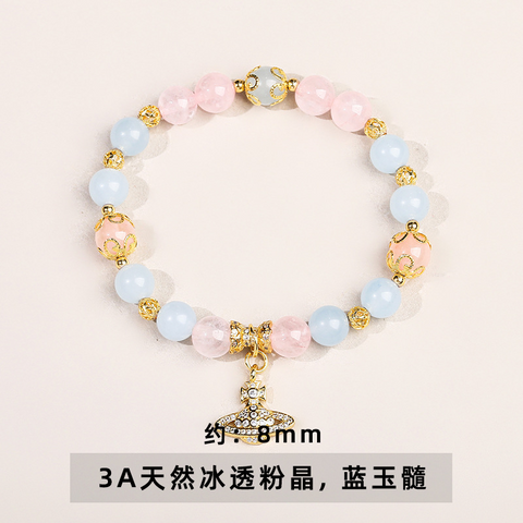 Natural Crystal Moon Pendant Bracelet for Women – Fresh Style Best Friend Jewelry Gift