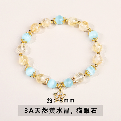 Natural Crystal Moon Pendant Bracelet for Women – Fresh Style Best Friend Jewelry Gift