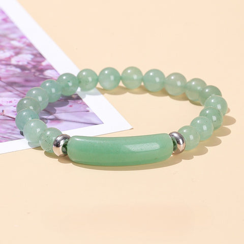Rose Quartz, Green Aventurine & Tiger Eye Raw Stone Bracelet – Simple & Trendy Natural Crystal Jewelry for Women