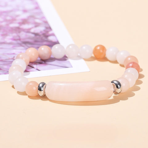 Rose Quartz, Green Aventurine & Tiger Eye Raw Stone Bracelet – Simple & Trendy Natural Crystal Jewelry for Women