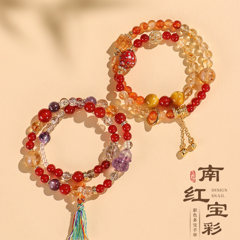Bohemian Multi-layer Beaded Bracelet – Original Ethnic Style, Elegant Multi-Gem Bracelet for Women