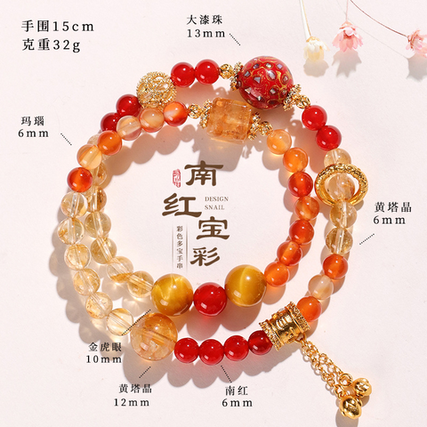 Bohemian Multi-layer Beaded Bracelet – Original Ethnic Style, Elegant Multi-Gem Bracelet for Women