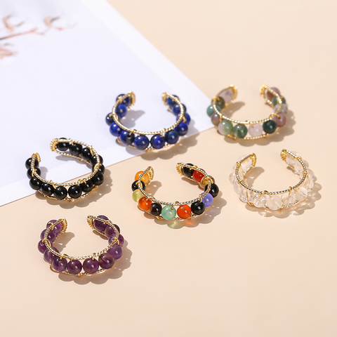 Crystal Jade Round Bead Open Ring for Women, Unique Design, Summer Versatile Ring