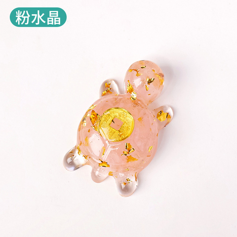 Natural Crystal Turtle Ornament – Lucky Money Epoxy Crushed Stone Small Figurine for Home & Car Decoration