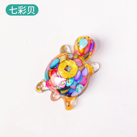 Natural Crystal Turtle Ornament – Lucky Money Epoxy Crushed Stone Small Figurine for Home & Car Decoration