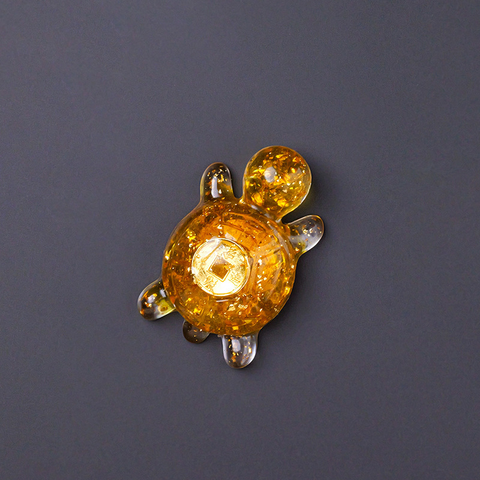 Natural Crystal Turtle Ornament – Lucky Money Epoxy Crushed Stone Small Figurine for Home & Car Decoration