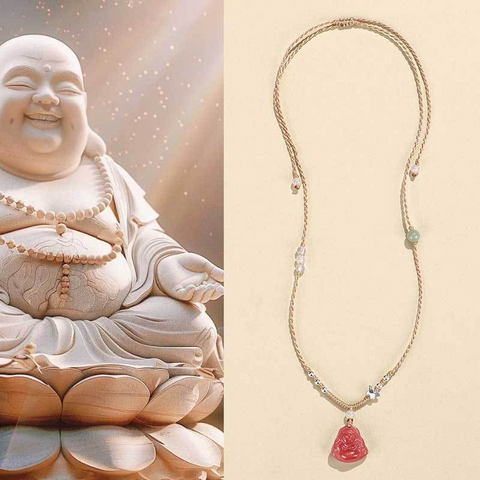 High-End Buddha Pendant Necklace for Women, 925 Silver with Hetian Jade and White Agate – Chinese Style Jewelry