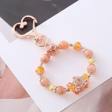 Natural Crystal Keychain – Original Hanging Charm Accessory with Elegant Noble Style