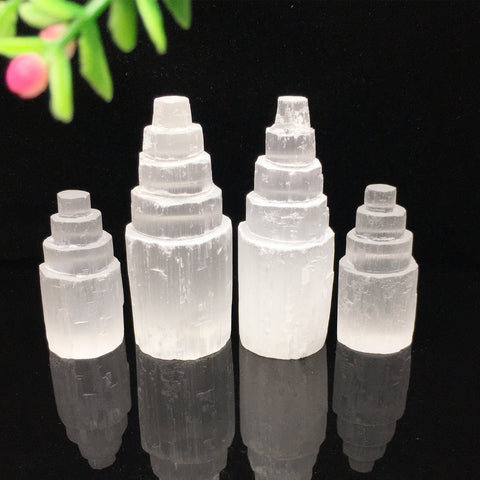 Natural selenite Stone Tower