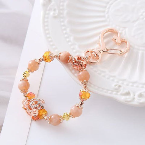 Natural Crystal Keychain – Original Hanging Charm Accessory with Elegant Noble Style