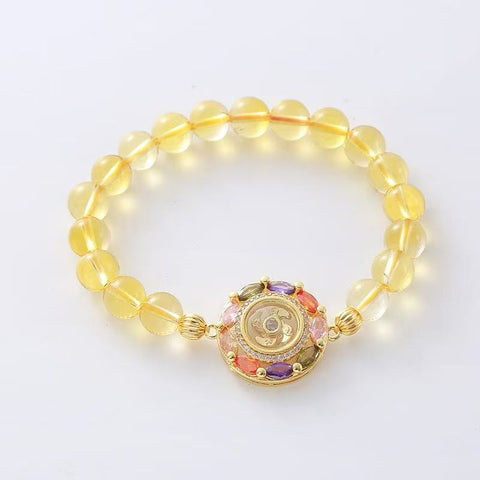 Citrine Fortune - turning Bracelet: Rotating Windmill for Wealth and Luck