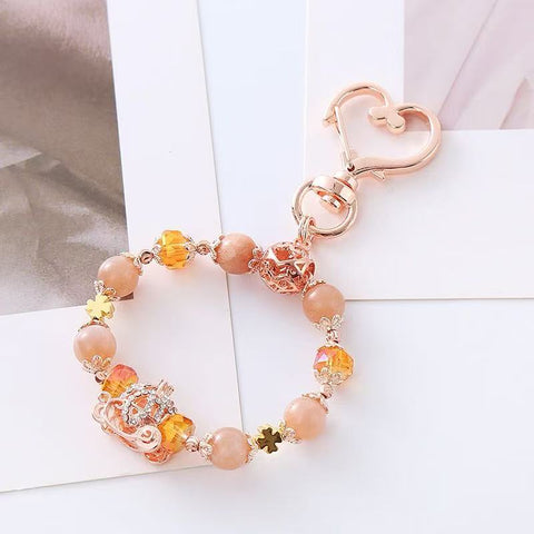 Natural Crystal Keychain – Original Hanging Charm Accessory with Elegant Noble Style