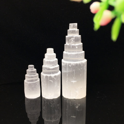 Natural selenite Stone Tower