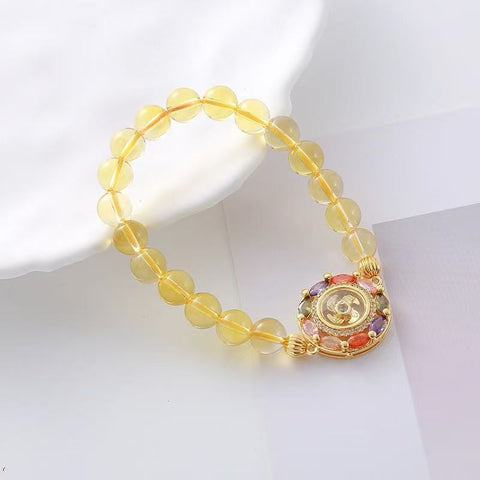 Citrine Fortune - turning Bracelet: Rotating Windmill for Wealth and Luck