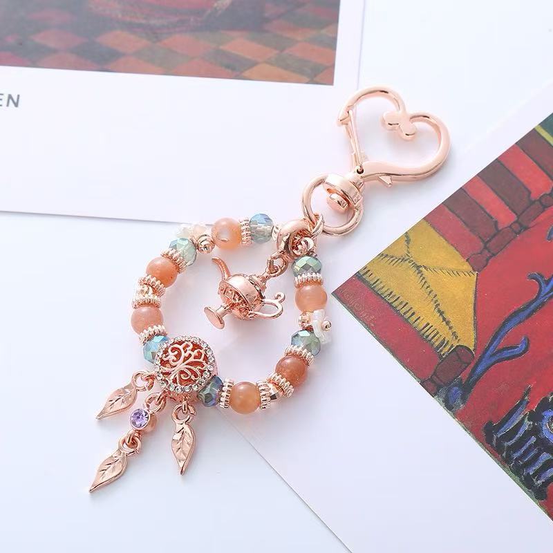 Natural Crystal Keychain – Original Hanging Charm Accessory with Elegant Noble Style
