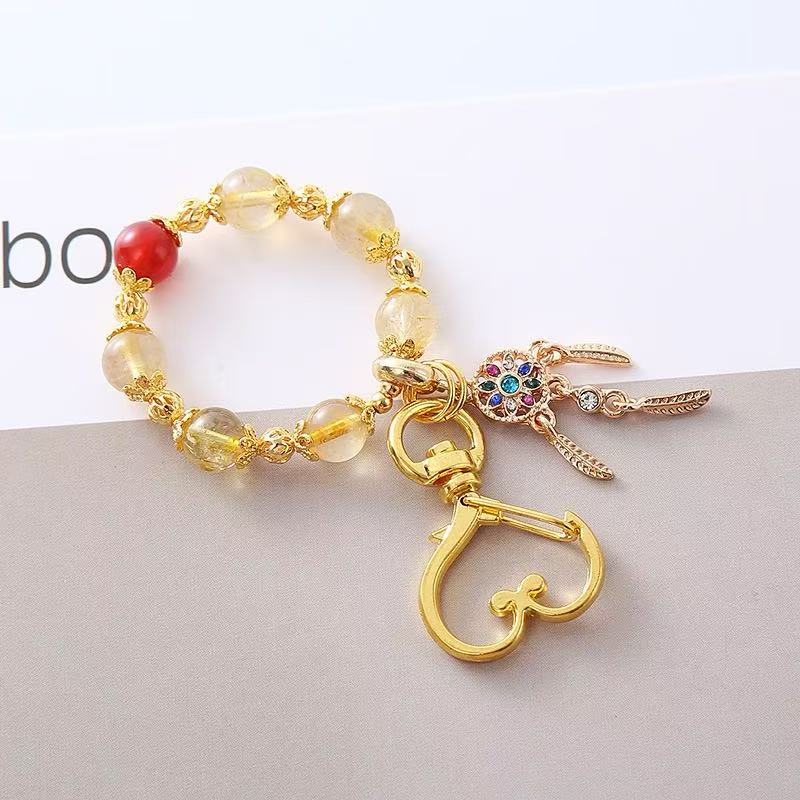 Natural Crystal Keychain – Original Hanging Charm Accessory with Elegant Noble Style
